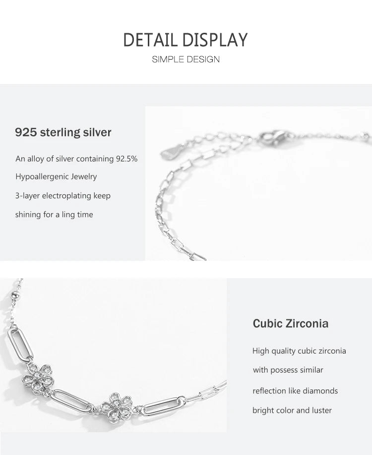 Real 925 Sterling Silver Bracelets Luxury  Jewelry