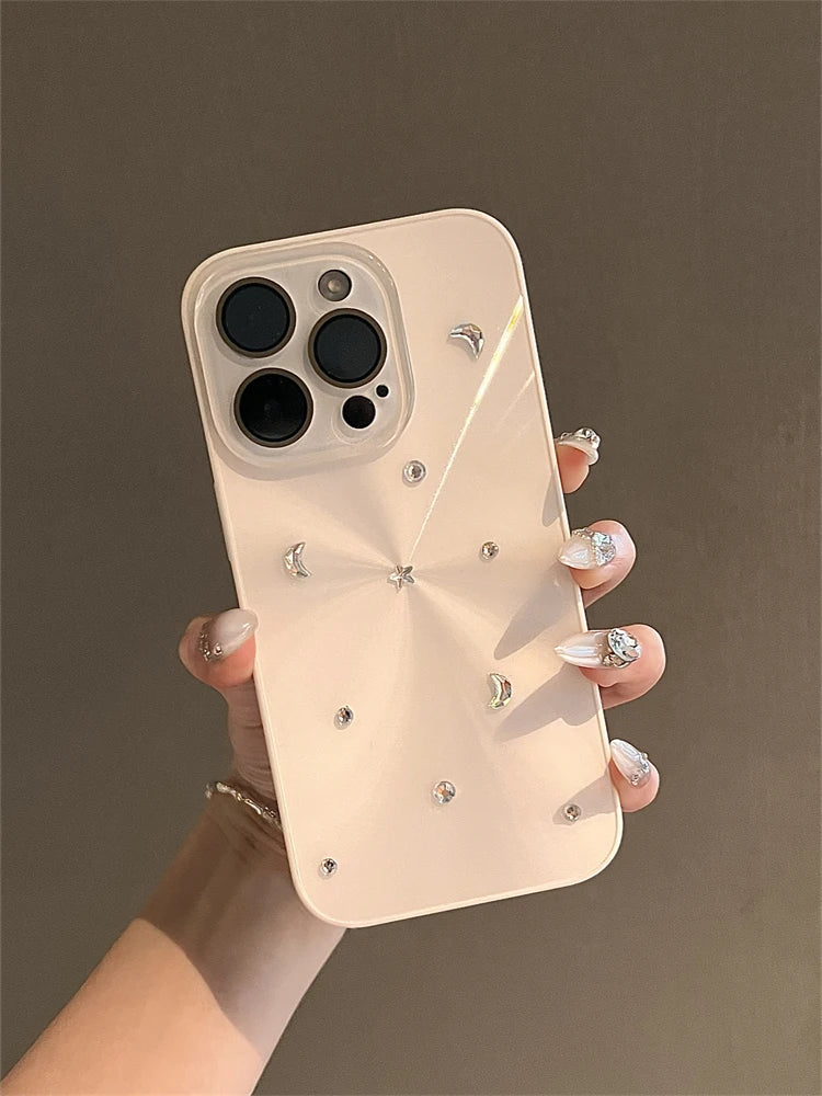 High Quality Luxurious Glitter Diamond Aurora Phone Case For iPhone 16 15 14 13 12 11 Pro Max Bling Rhinestones Protective Cover