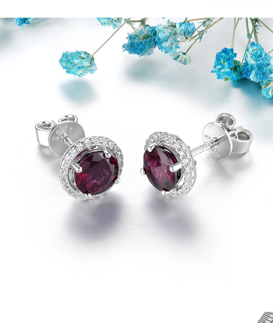 Natural Rhodolite Garnet Sterling Silver