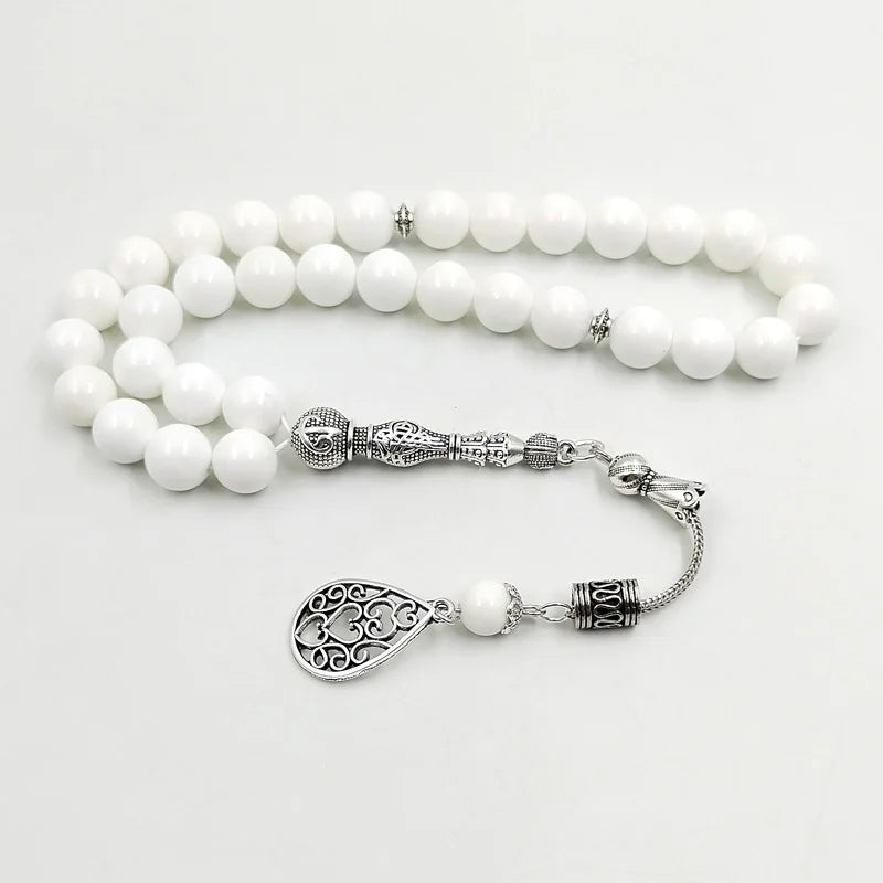 Tasbih Natural white seashell ramdan gift bracelets arabic fashion jewelry accessories on hand muslim misbaha prayer beads