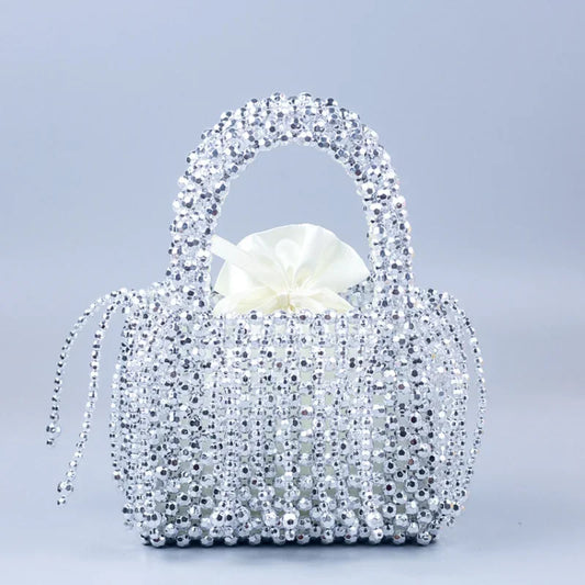 Handbag  Silver Crystal Opal Noir