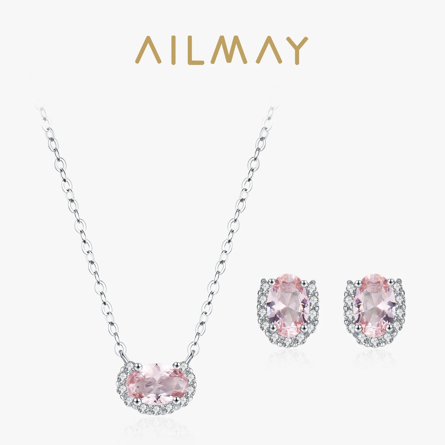 925 Sterling Silver Fashion Jewelry Set  Pink