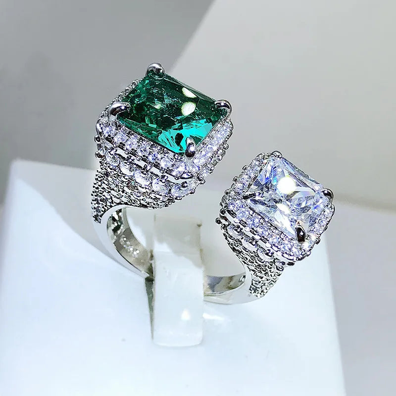 Emerald Full Diamond Open Green Jewelry