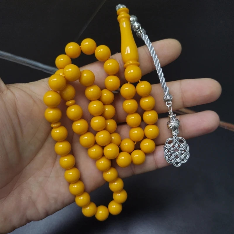 Tasbih yellow resin Eid Gift Adha Muslim bracelet  Rosary prayer beads arabic islamic fashion bracelet Misbaha