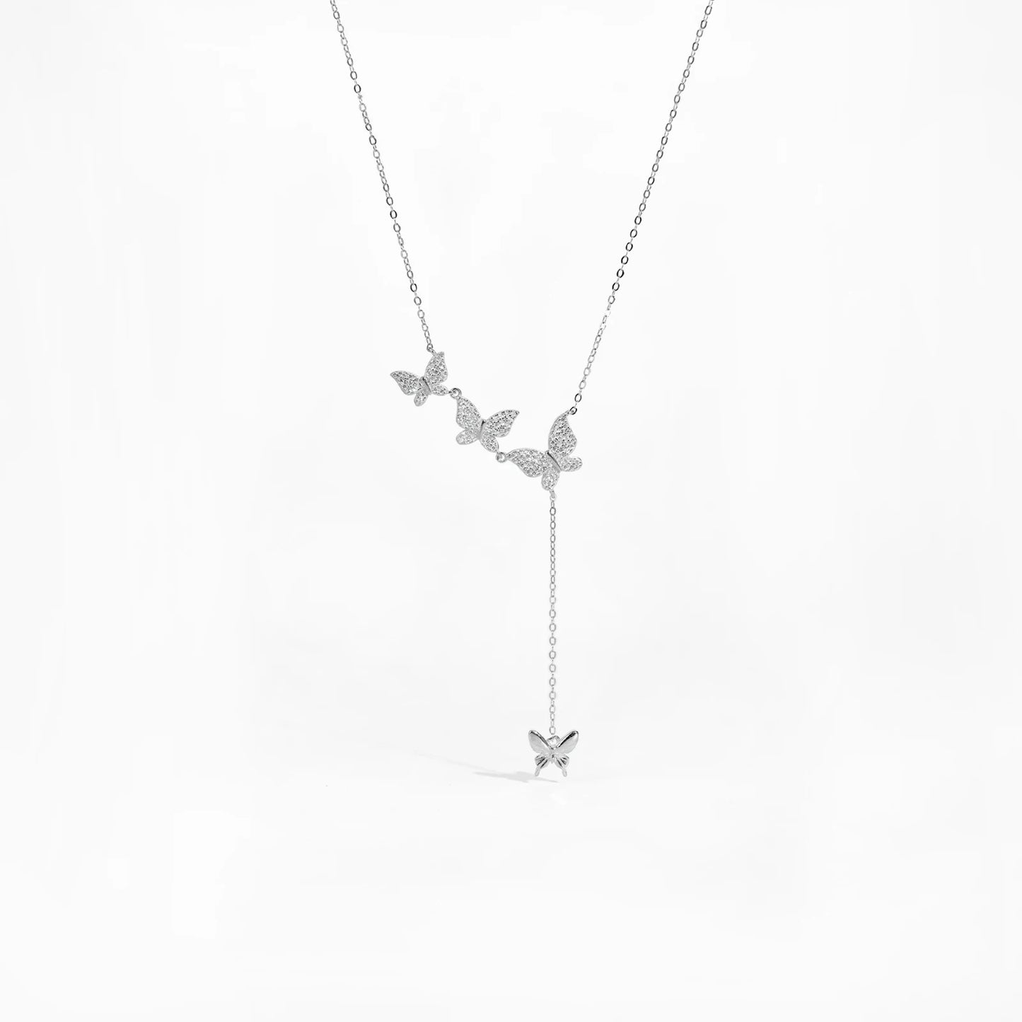 925 Sterling Silver Three Butterfly Luxury