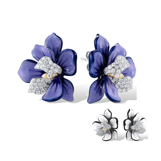 925 Sterling Silver  Purple Flower  Jewelry