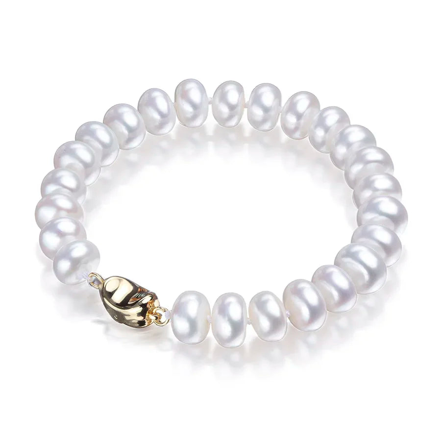 Freshwater Pearl Bracelets 925 Sterling Silver Gold