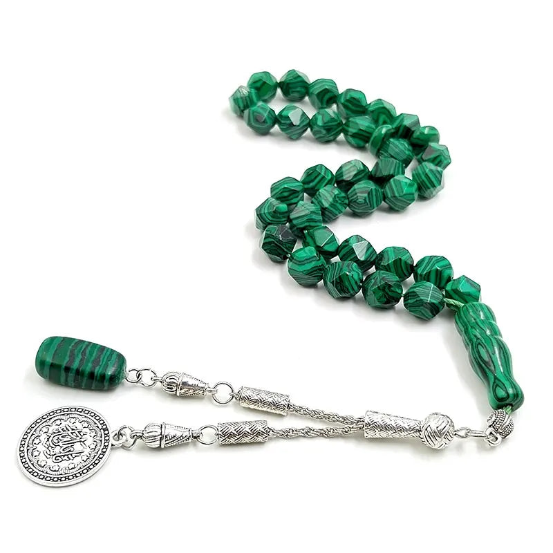 Green diamond Malachite Muslim Prayer Beads with malachite pendant 33 45 51 66 99 100rosary