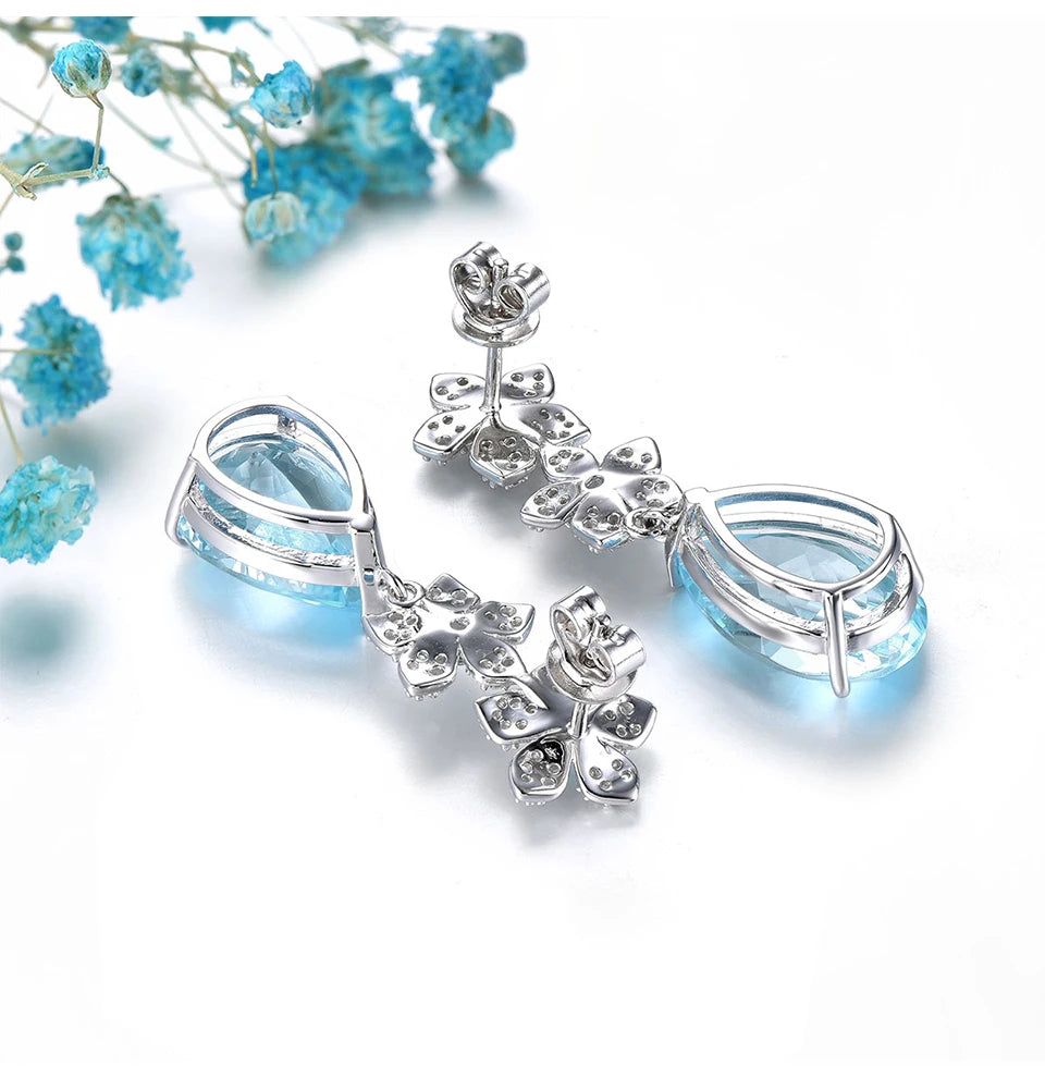 Natural Sky Blue Topaz Sterling Silver