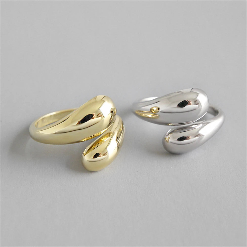 925 Sterling Silver  Gold Rings Luxury Jewelry