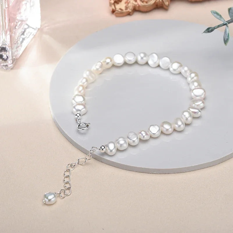 925 Sterling Silver Bracelets with Pearl  Freshwater Pearl