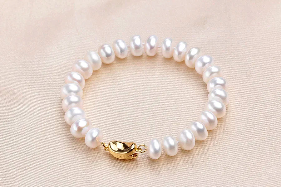 Freshwater Pearl Bracelets 925 Sterling Silver Gold