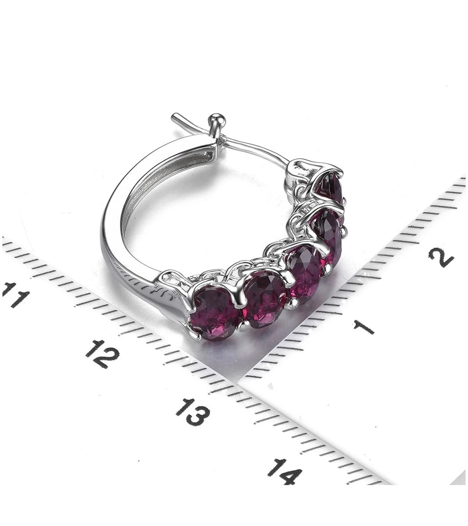 Natural Rhodolite Garnet Sterling Silver