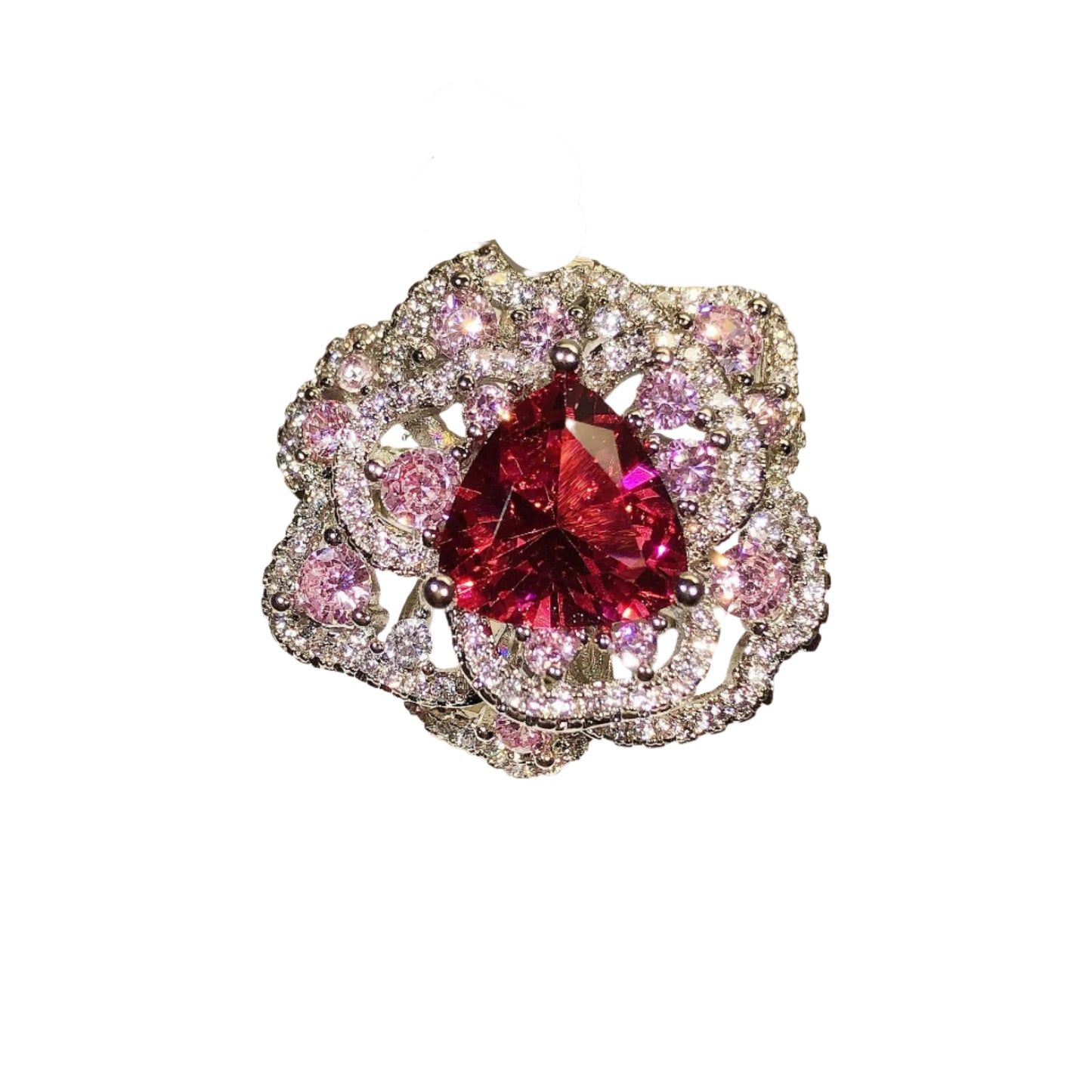 Ruby Ice Flower Cut Open Diamond Jewelry