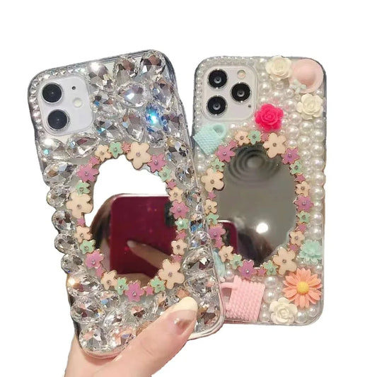 Customized Luxury Handmade Sparkle Rhinestone Case, Diamond Bling, Case for Huawei P50Pro, P40, Mate 40, Honor 9X, 50, 60Pro