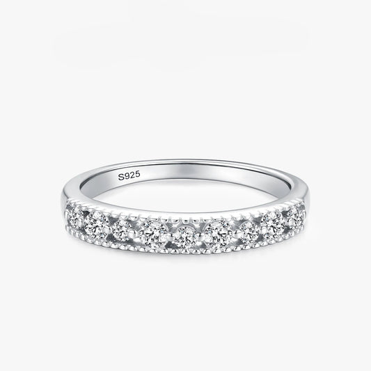 Real 925 Sterling Silver Clear Zircon