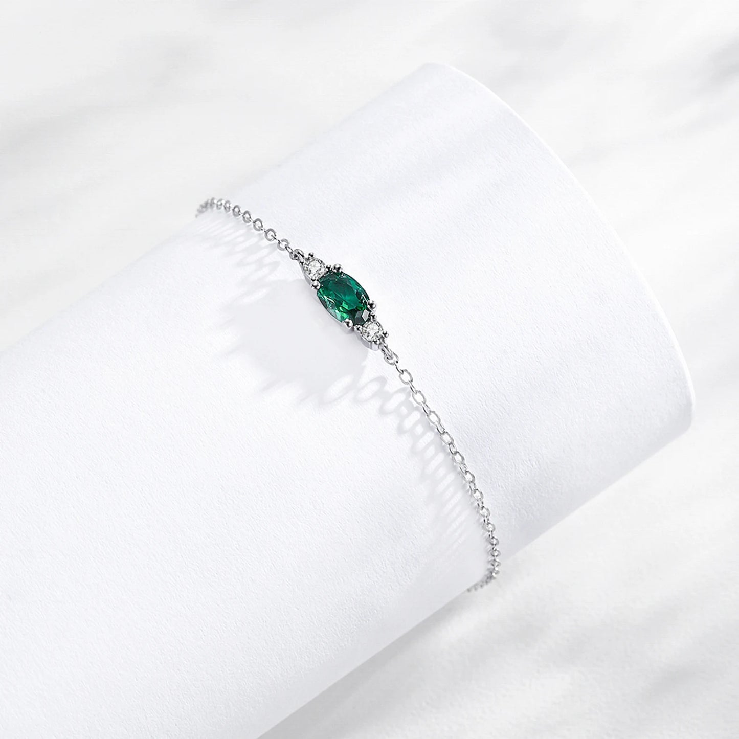 925 Sterling Silver Green Blue Oval Zircon Jewelry