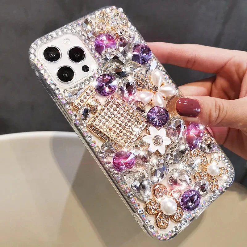 Luxury Shiny Crystal Rhinestone Diamond Clear Protective Phone Case for Huawei, Bling, P50Pro, P40, Mate30, Honor 9X, 50, 60Pro