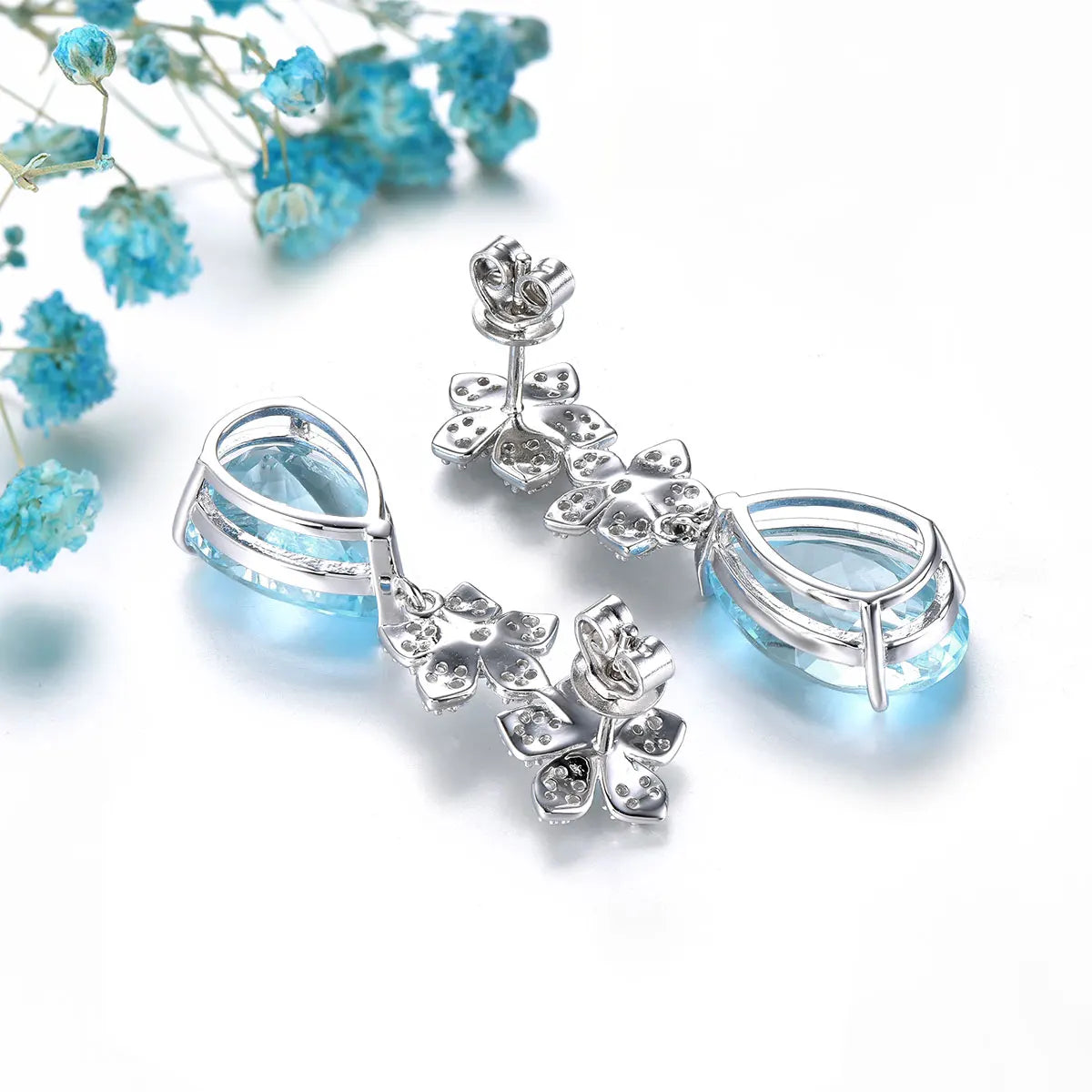 Natural Sky Blue Topaz Sterling Silver