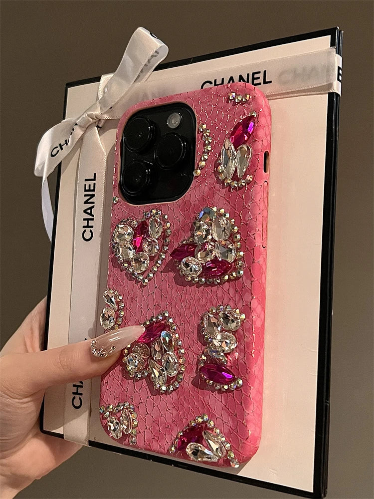 Luxurious Glitter Phone Case For iPhone 16 15 14 13 12 11 Pro Max Snake Pattern For iPhone 16 Pro Max Diamond High Quality Cover