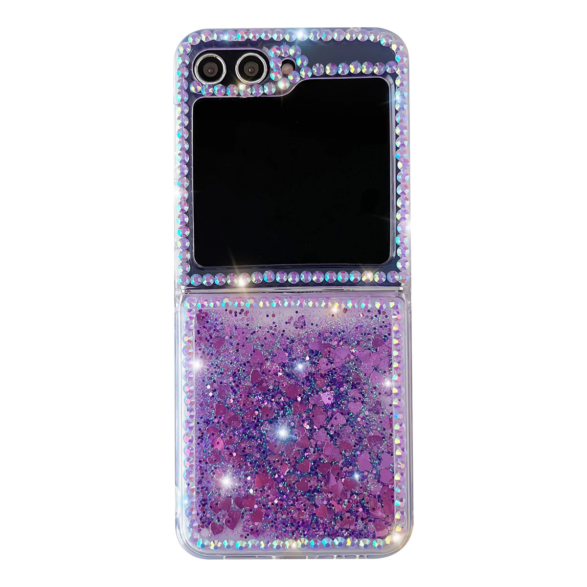 For Samsung Galaxy Z Flip 6 5 4 3 G Luxury Cute Pearl Diamond Crystal Liquid Glitter Phone Case Cover