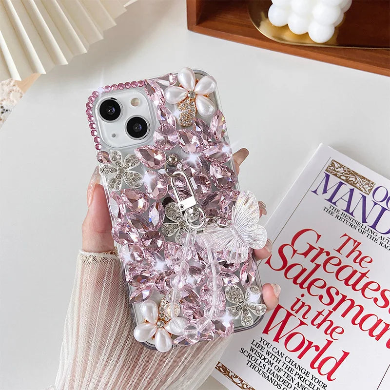 Dowager-Shining Bling Diamond Mobile Phone Case for Huawei, P50Pro, P40, Mate30, Honor 9X, 50, 60Pro, Fashion Girls