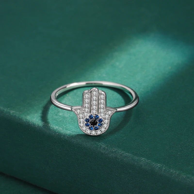 Creative Palm Flower Sapphire Full Diamond Couple Ring Original Sterling Silver Diamond