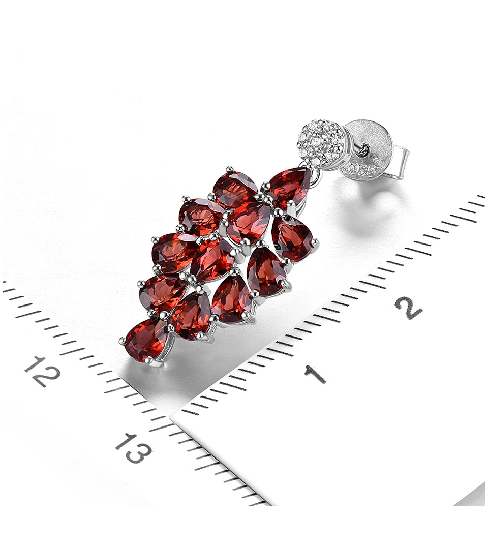 Natural Red Garnet Sterling Silver