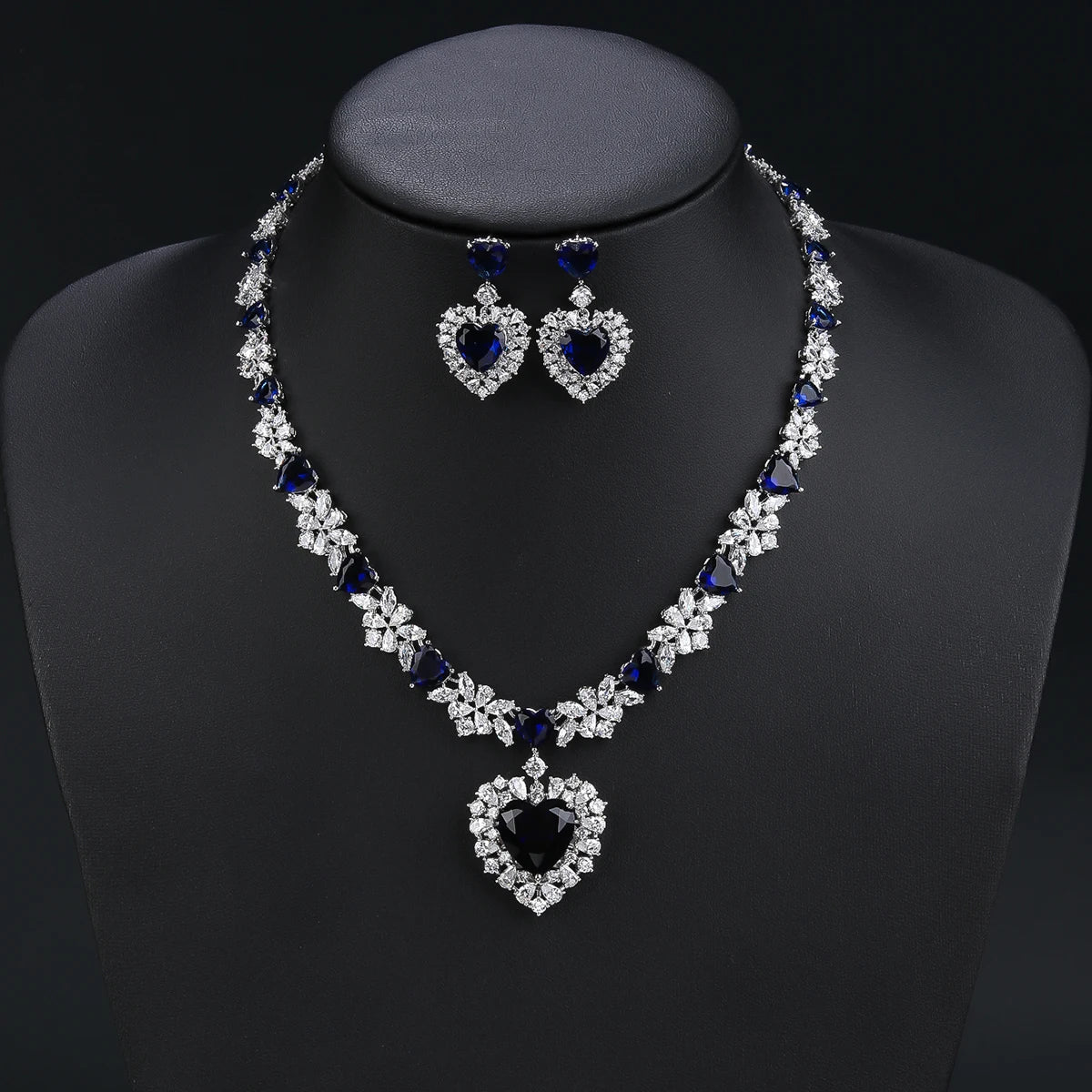 Zirconia Love Heart  Luxury  Jewelry Set