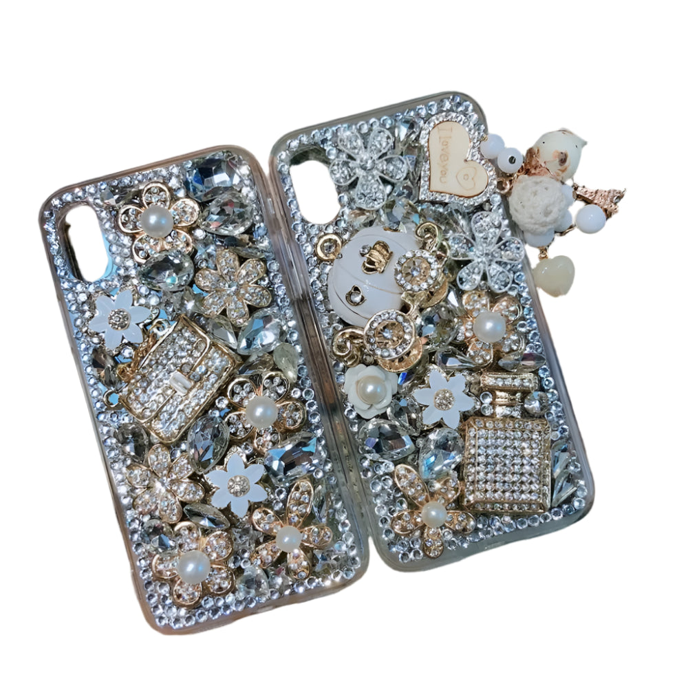 Sparkling Rhinestone Jewelry Phone Case with Strap, 3D Diamond, Luxury, for Huawei P50 P60 Pro Mate 50 60 Honors 80 90 100 Pro