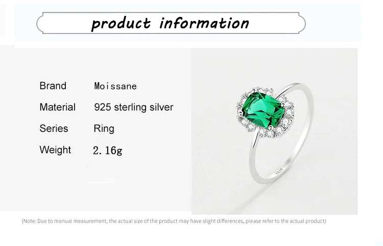 2022 NEW Classic Emerald Ring For Woman Real S925 Silver Diamond Crystal Flower Loyal Finger Wedding Party Gift Female Jewelry