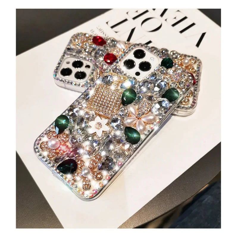 Luxury Shiny Crystal Rhinestone Diamond Clear Protective Phone Case for Huawei, Bling, P50Pro, P40, Mate30, Honor 9X, 50, 60Pro