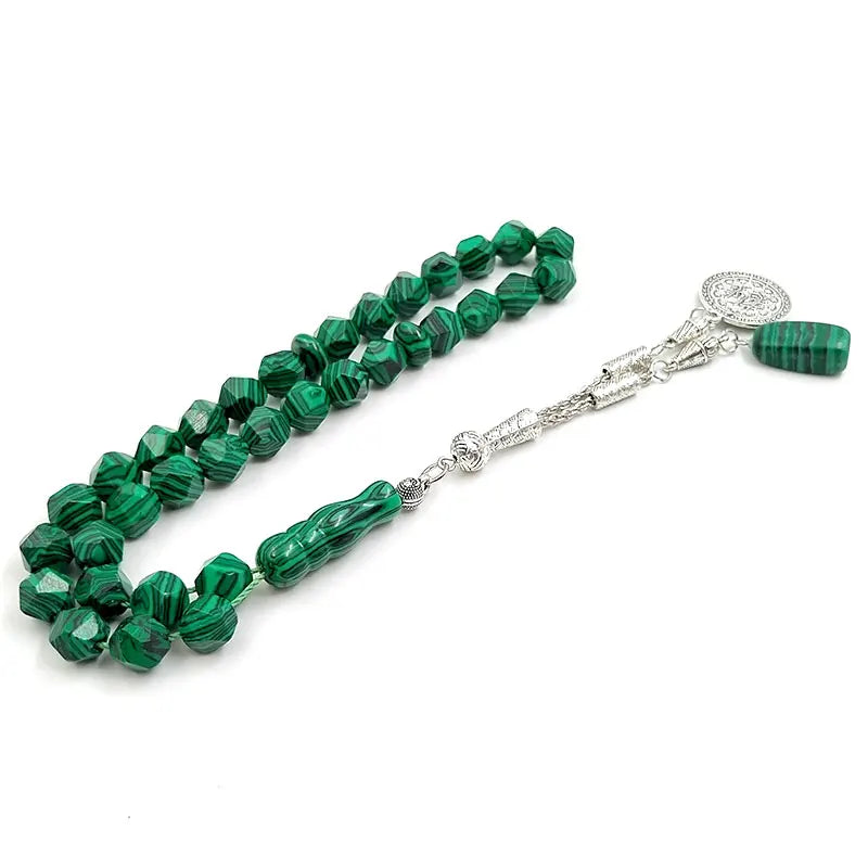 Green diamond Malachite Muslim Prayer Beads with malachite pendant 33 45 51 66 99 100rosary