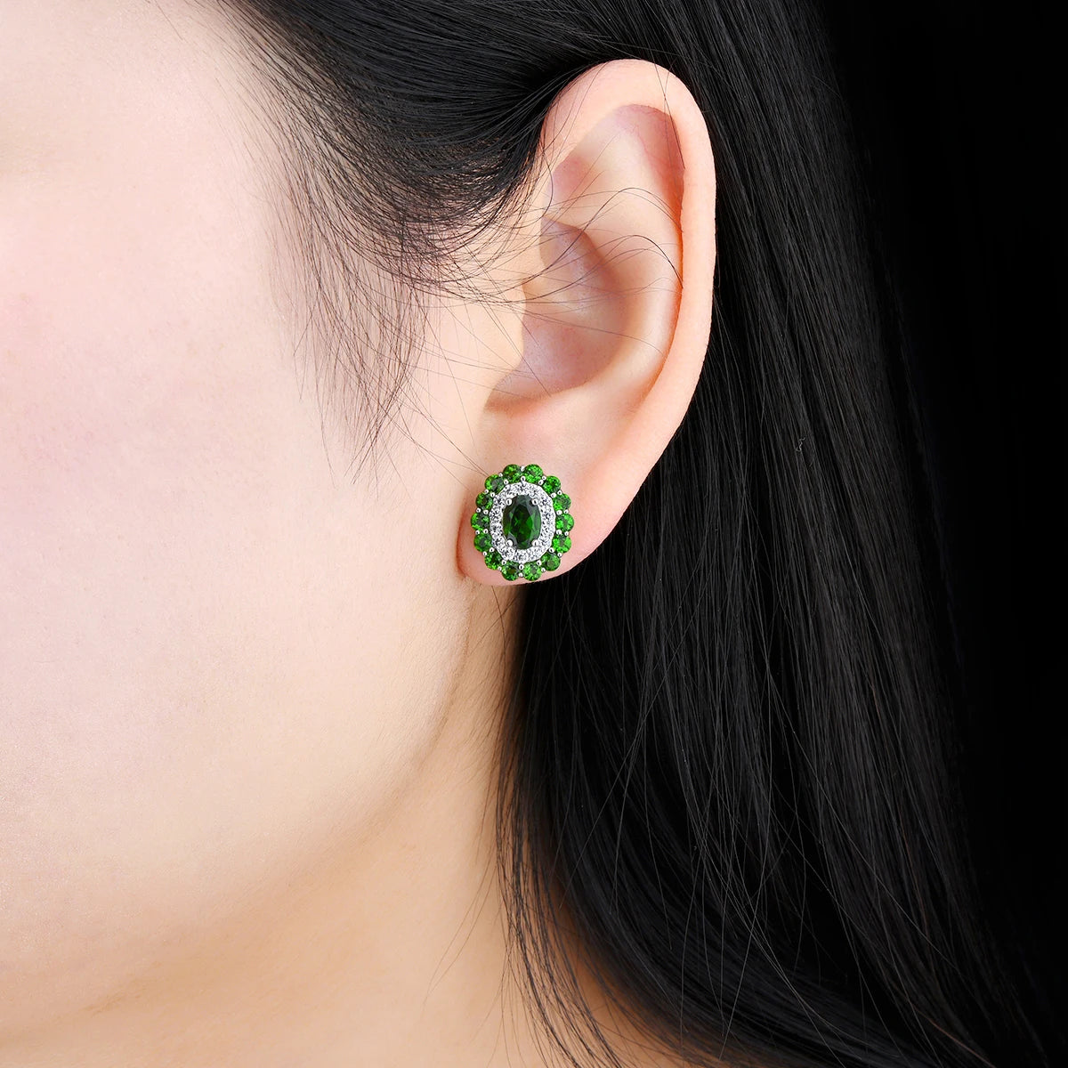 Natural Chrome Diopside Sterling Silver Design S925 Jewelrys