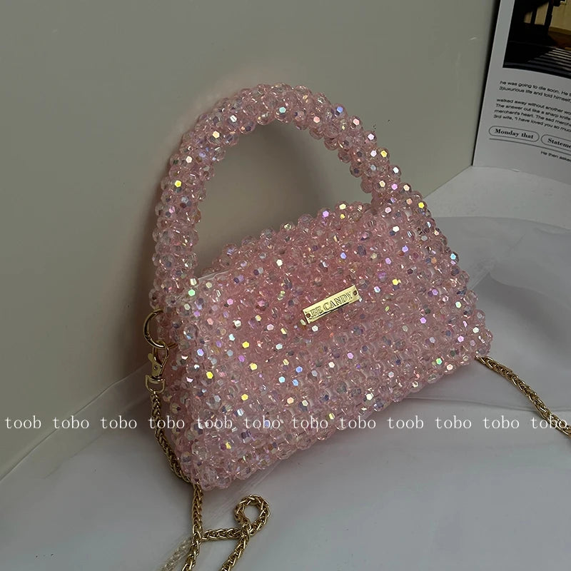 Summer Shining Bling Pink Clutch Bag