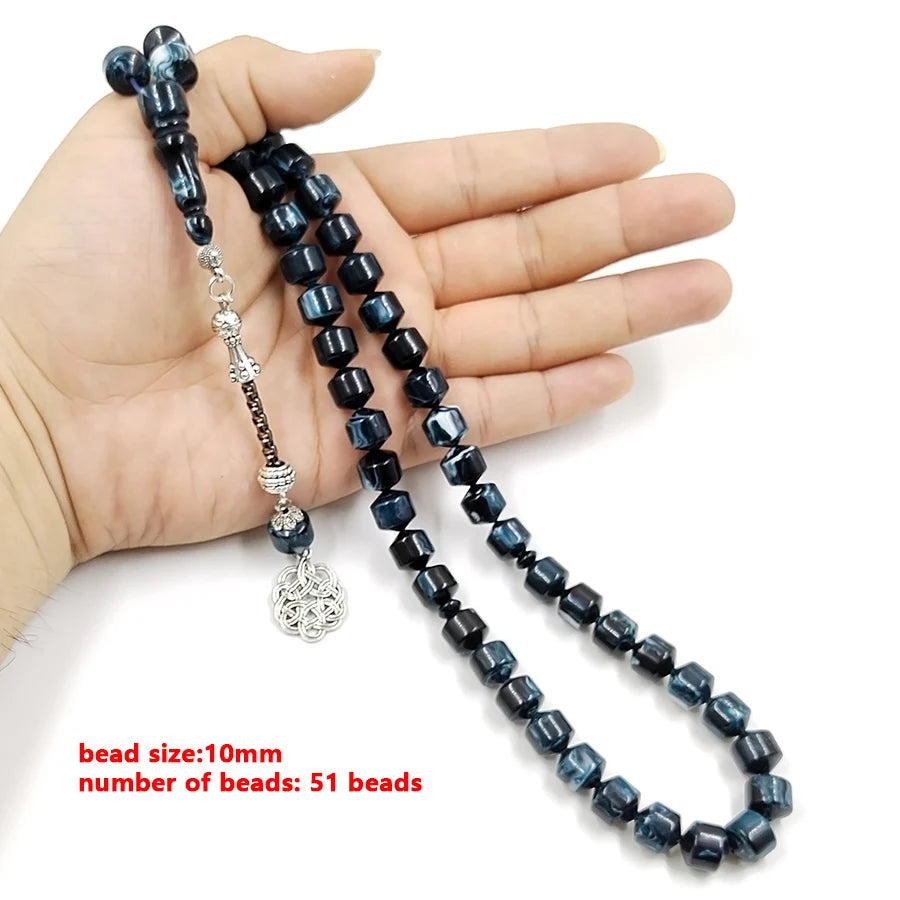 Tasbih blue resin Muslim Rosary prayer beads islamic fashion bracelet Misbaha