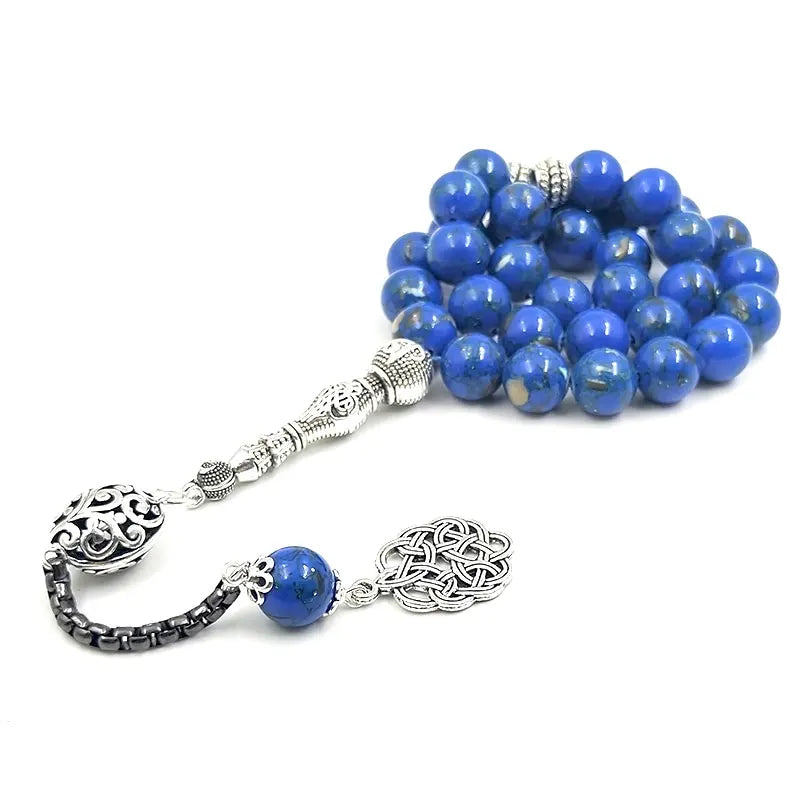 Tasbih Blue Stone Inside Natural shell  islamic Misbaha Rosary