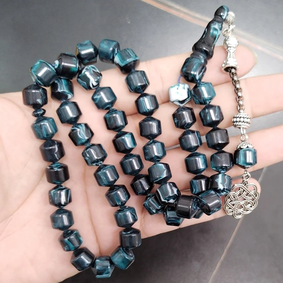 Tasbih blue resin Muslim Rosary prayer beads islamic fashion bracelet Misbaha