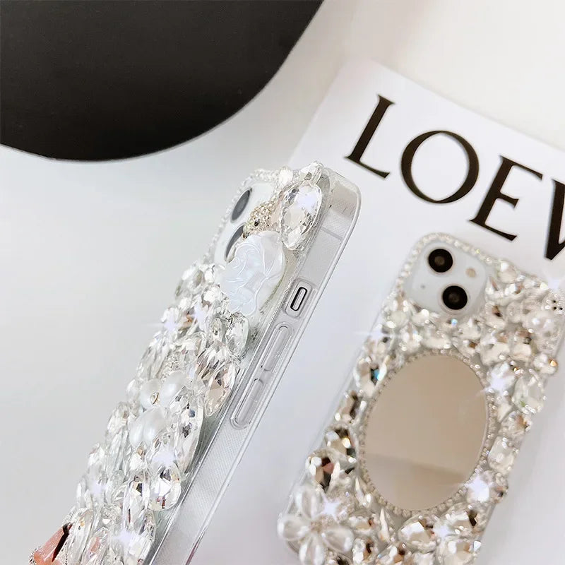 Luxury Handmade Rhinestone Crystal Phone Case for Huawei P50 P60 Pro Mate 50 60 Honors 80 90 100 Pro