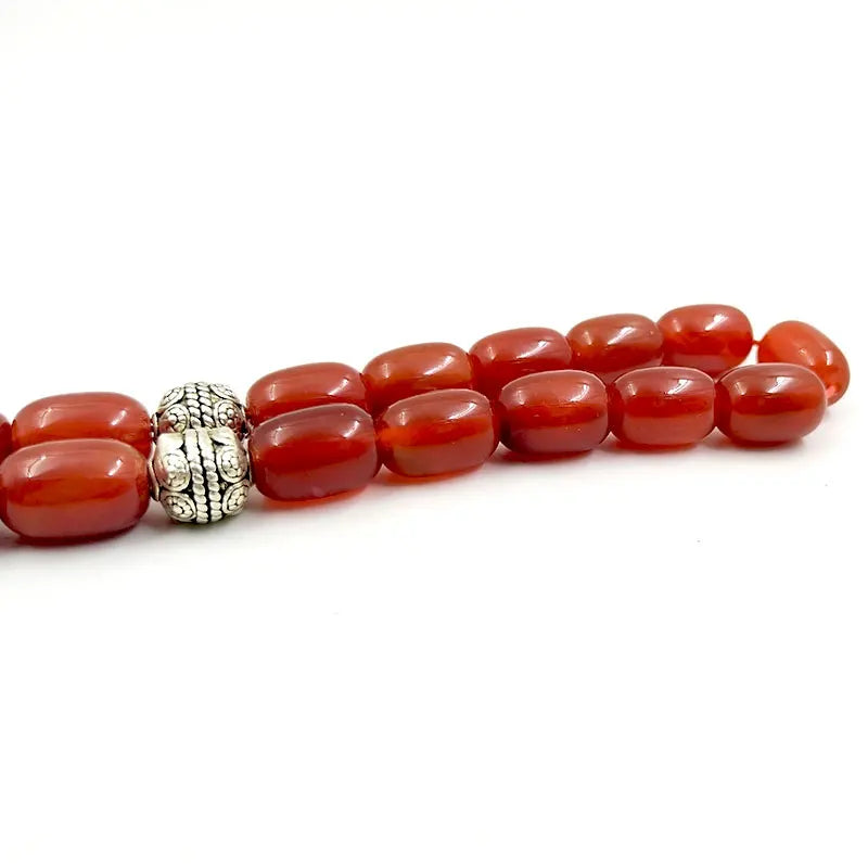 ALBASHAN Tasbih Natural 5A Red Agates with Red pendant Islam Muslim bracelet 33 45 66 51 99 100prayer beads stone Rosary