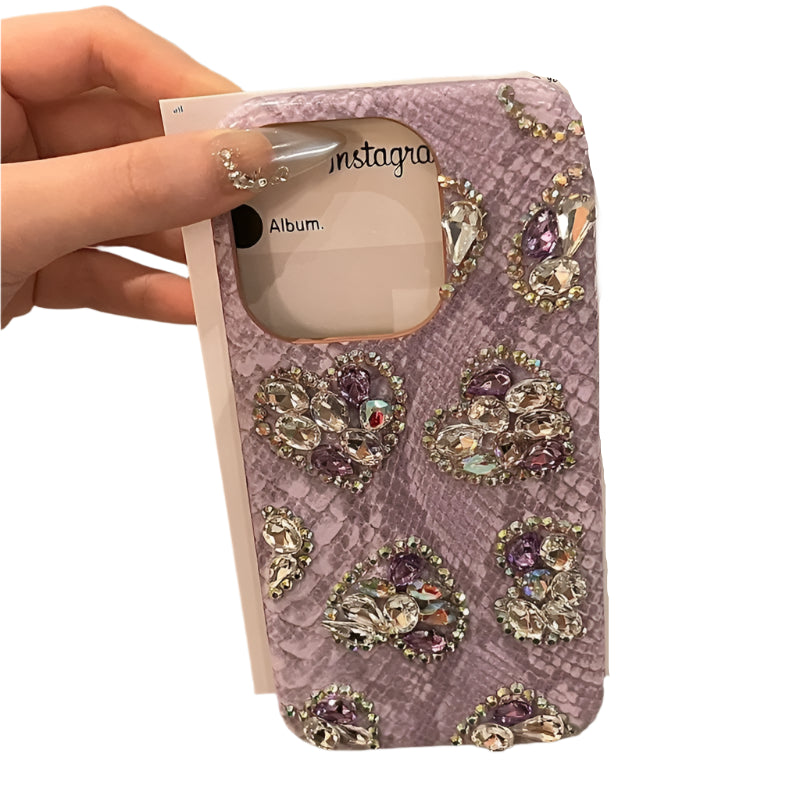 High Quality Luxurious Phone Case For iPhone 15 14 13 12 11 Pro Max Glitter 3D Diamond Bling Rhinestones Cover For iPhone 16 Pro