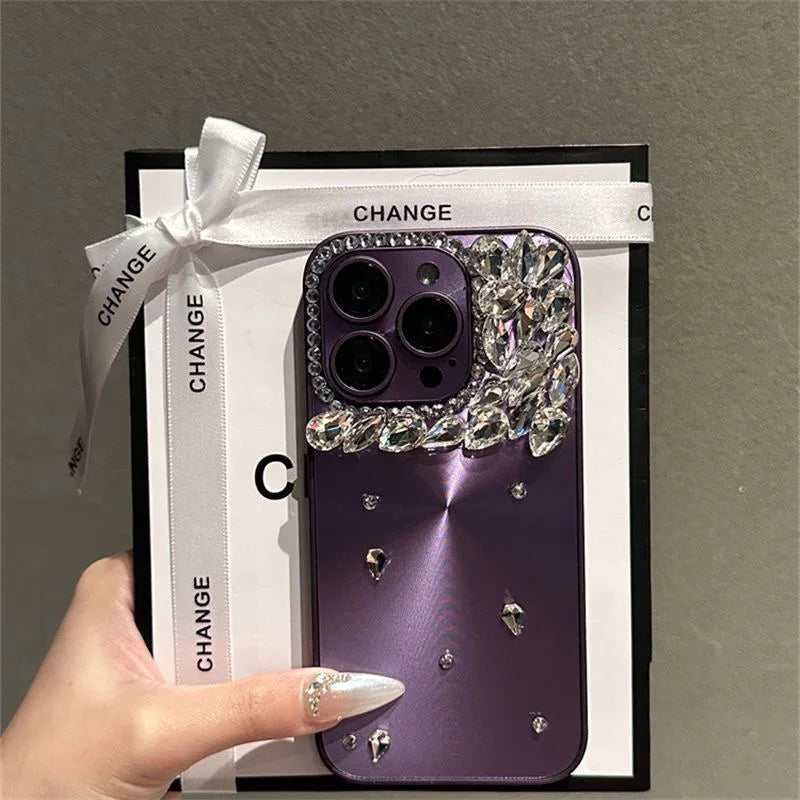 High Quality Luxurious Diamond Phone Case For iPhone 16 15 14 13 12 11 ProMax Plus+ Cover For iPhone 16Pro Glitter Diamond Cover