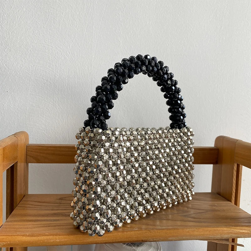 Handmade Crystal Metalic Beaded Bags  Fashion