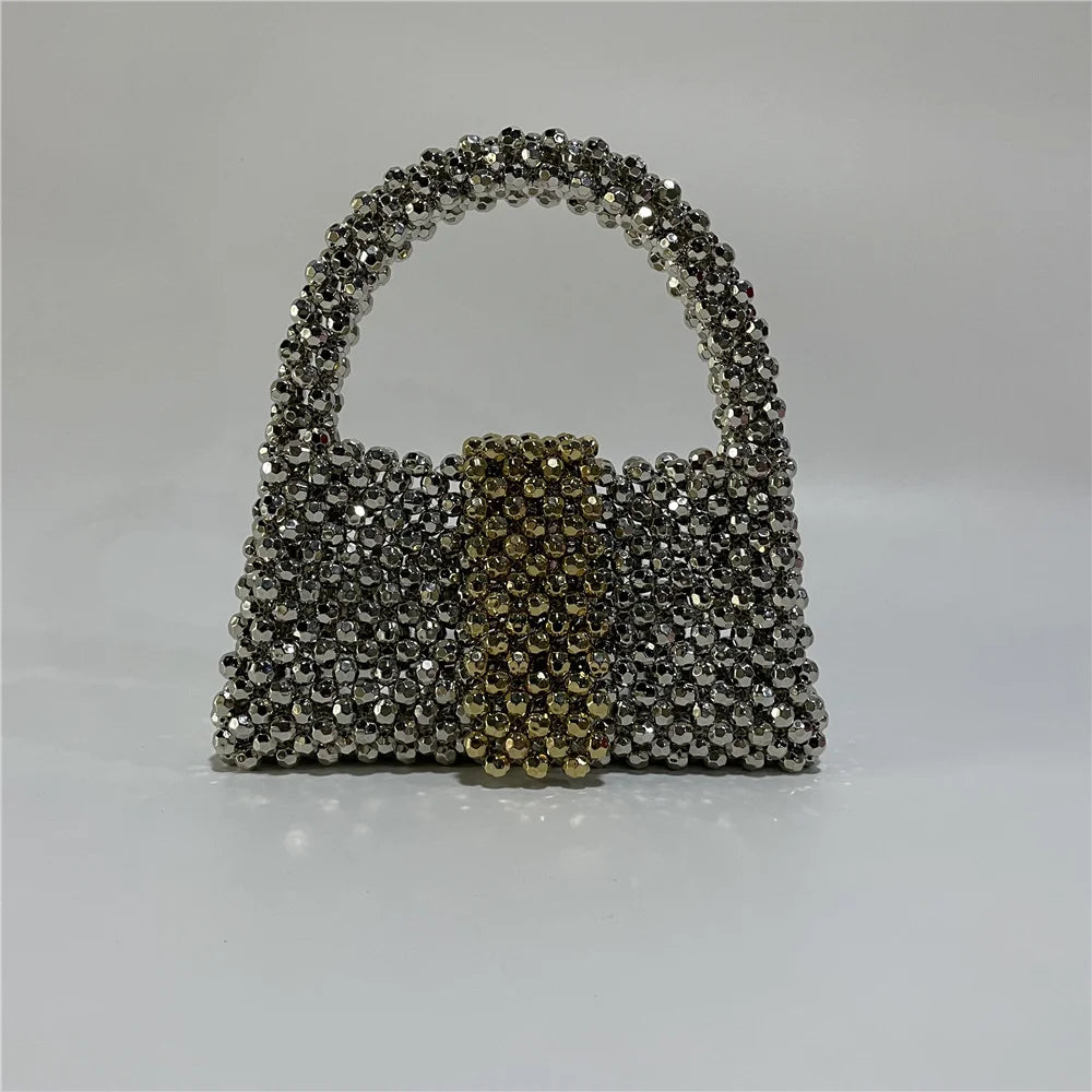 Handmade Beading Bag Silver Gold Aurora Dream