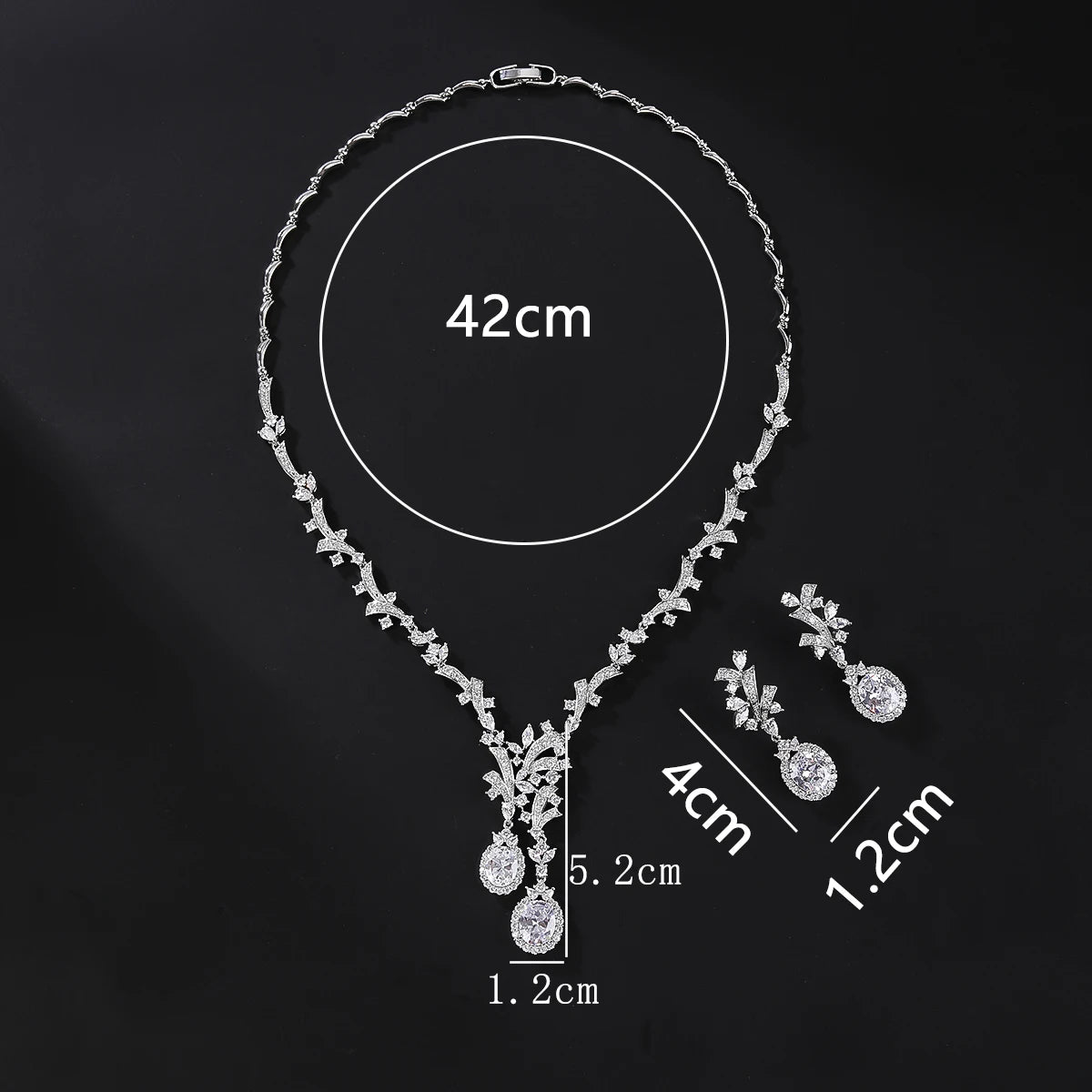 Luxury  Set  Zirconia Silver Wedding Jewelry Set