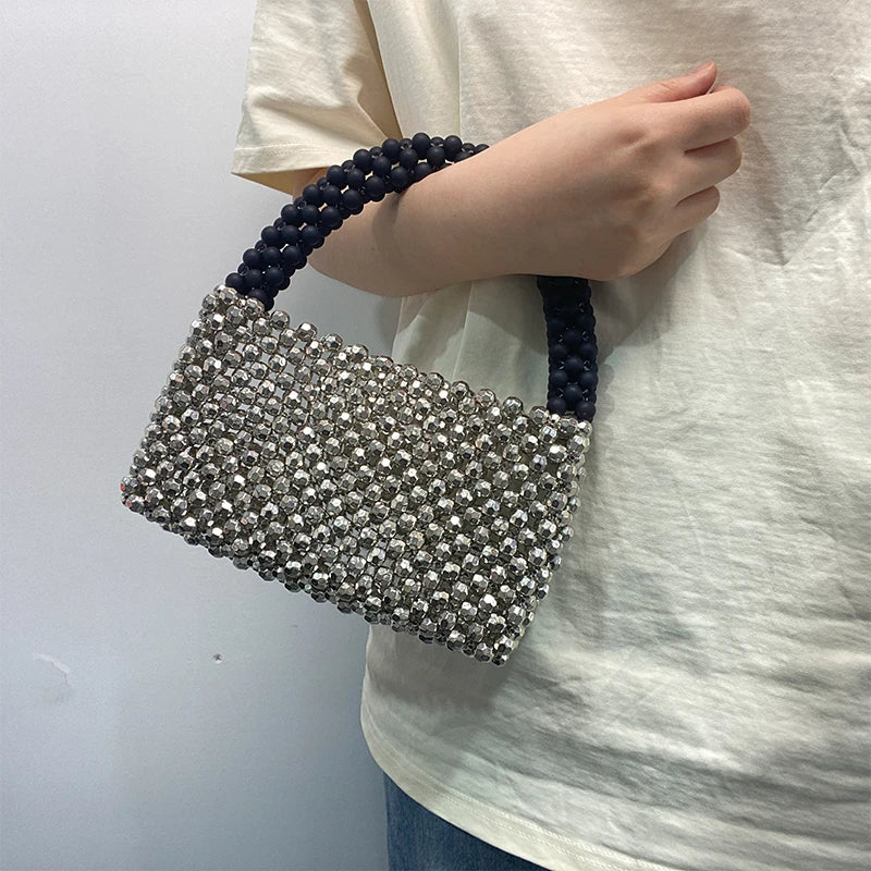 Handmade Crystal Metalic Beaded Bags  Fashion