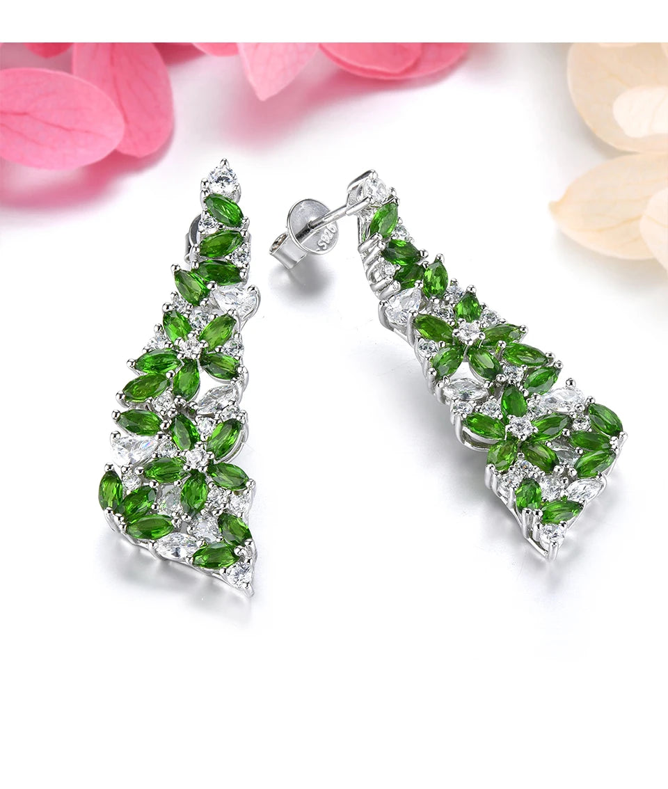 Natural Chrome Diopside Solid Sterling Silver Gemstone Classic Romantic Fine Jewelrys S925