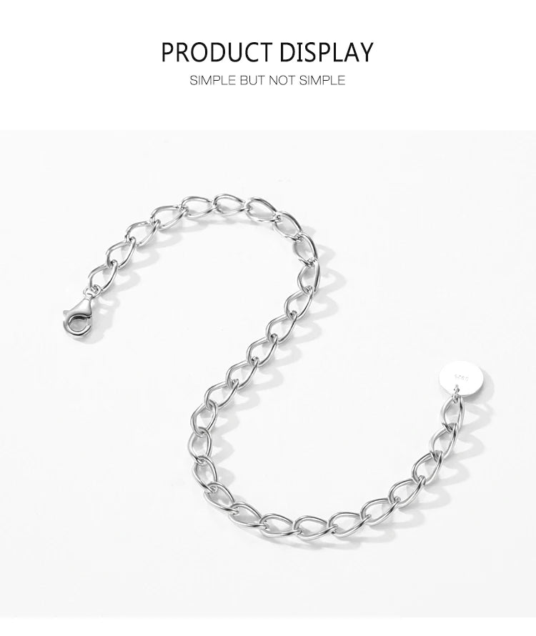 Top Quality  Real 925 Sterling Silver Bracelets Luxury  Jewelry