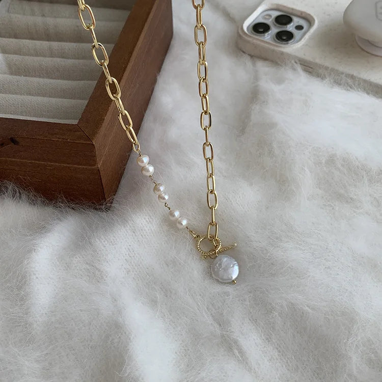 Hot Sell Fashion 100% Natural Freshwater Pearl 14K Gold Filled Female Necklace Wholesale Jewelry