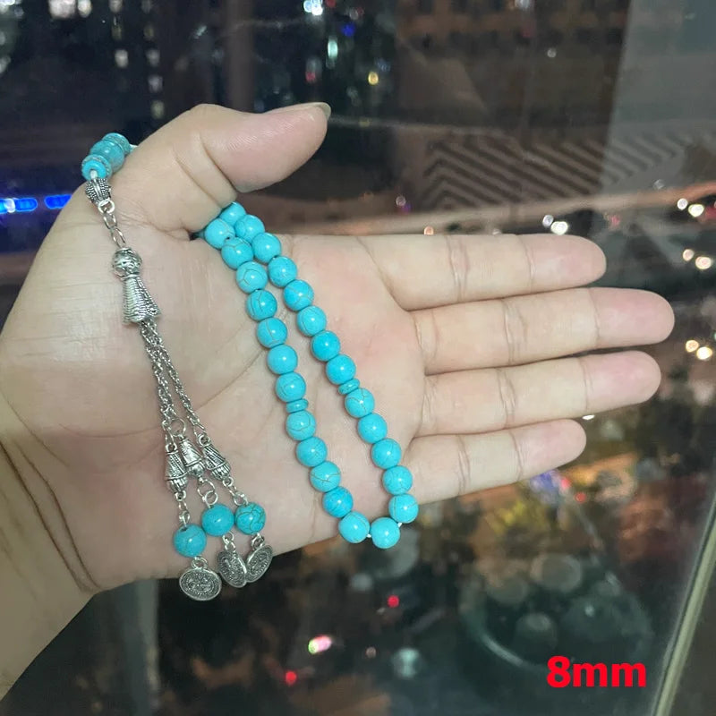 Tasbih bule Turquoise stone  prayer beads muslim gift turkish fashion misbaha islamic rosary arabic bracelet